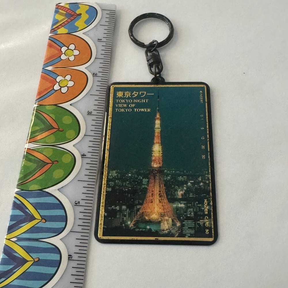 Tokyo Night‎ View Tower Keychain Souvenir Card Japan